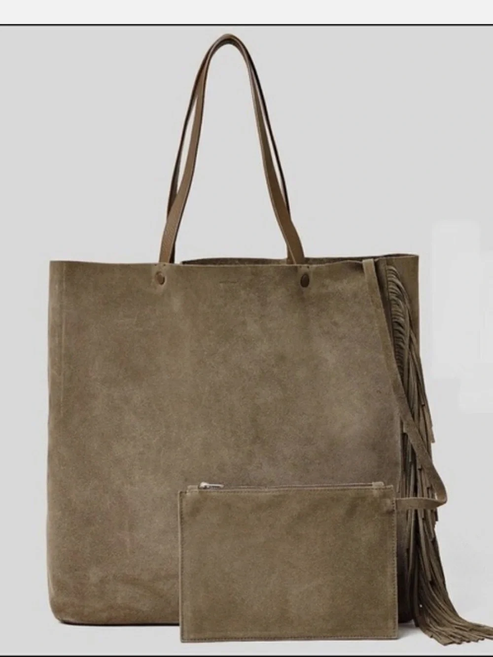 All saints fringe tote bag